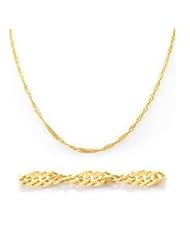 Solid 14k Yellow Gold Large Singapore Chain Necklace 3mm 18"