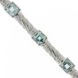 Sterling Silver Blue Topaz Bracelet - Twisted Design
