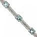 Sterling Silver Blue Topaz Bracelet - Twisted Design