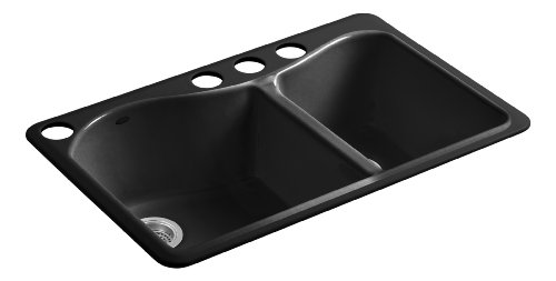 Kohler K-5841-4U-7 Lawnfield Undercounter Black Black