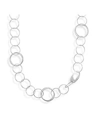 40" Polished and Diamond Cut Link Necklace