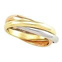 Platinum & 18K Yellow Gold Tri Color Rolling Ring