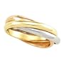 Platinum & 18K Yellow Gold Tri Color Rolling Ring