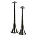 New Set Of Two Matching Transitional Nickel Finished Candle Stand With Sleek Urban Design
