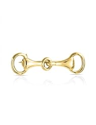 Bling Jewelry Gold Vermeil Double Horsebit Equestrian Brooch Sterling Silver Pin