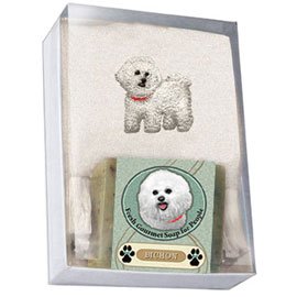 Single Gift Box with Bichon Soap and Towel