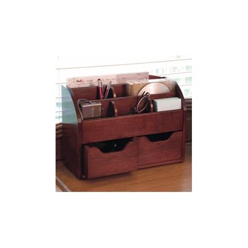 Lipper 209 SpaceSaving CherryWood Desk Organizer Home
