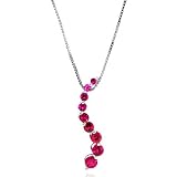 Sterling Silver Jorney Ruby Pendant w/ 18" Box Chain