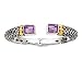 925 Silver & Amethyst Bracelet with 14k Gold Accents