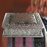 NOVICA Brass and brocade jewelry box, 'Florid Mandala'