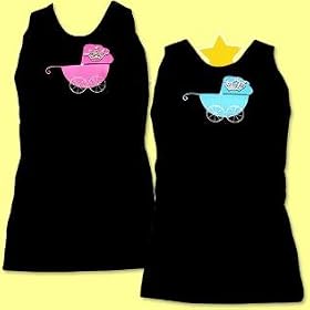 Mud Pie Pink Baby Carriage Maternity Tank One Size