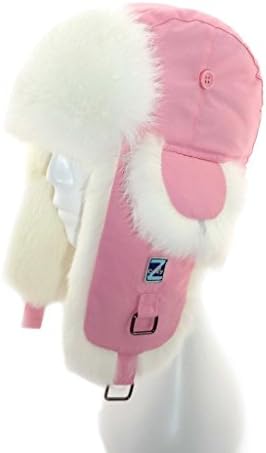 Cozy Z Winter Taslon Rabbit Fur Aviator Hat Size L/XL Color Pink