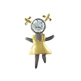 Cute Rhinestone Two Tone Girl Pin Brooch