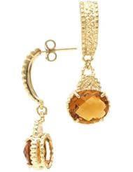 14k Solid Gold Citrine Dangle Earrings (4.5 cts.tw.)