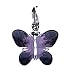 Pendant and Necklace Set - Sterling Silver Rhod Enameled Purple Butterfly w/18 Silver Box Chain Necklace Included