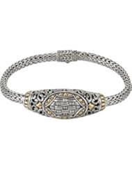 Sterling Silver Fashion Braclet with 18KY Accents 07.50 Inch Brc720