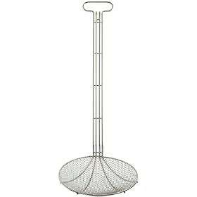 Paderno World Cuisine stainless steel mesh fried food skimmer, 11