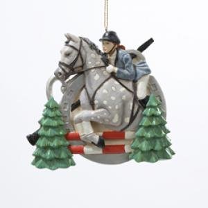 ENGLISH JUMPER IN HORSESHOE ORNAMENT - 3.75