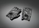 Quality Leather Fingerless Black Motorcycle/Biker Gloves - Large