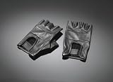 Quality Leather Fingerless Black Motorcycle/Biker Gloves - Medium