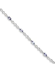 Sterling Silver Tanzanite And Diamond Bracelet