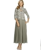 31Inp3bFNfL. SL160  Alex Evenings Pleated Dress with Mandarin Collar Jacket