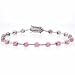 Sterling Silver Circle Pink Cubic Zirconia Tennis Bracelet