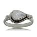 Sterling Silver Pear Shaped Moonstone Ring Bezel Set