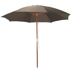Astonica 50140739 Patio Outdoor Wood Pole Umbrella 9' Chocolate by