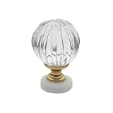 Baldwin 4305.030 Fluted Swarovski Crystal Ball 1-7/16-Inch Diameter Cabinet Knob, Polished Brass - Lacquered