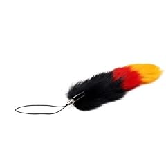 MAX FUX Fuchsschwanz Anh�nger f�r Handys und Digitalkamera, Deutschland-Fahnen Design, 15,3x6 cm