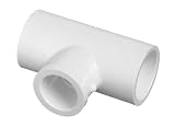 2 inch PVC Reducing Tee 2 inch Slip x 2 inch Slip x 1 1/4 inch Slip, Part No. 401-250, Schedule 40