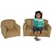 Childs Play Wooden Frame Upholstery Pattern Sofa, 33" Length x 18" Width x 18" Height, Khaki