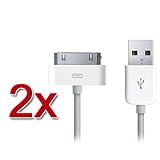 2 x  iPod / Touch / iPhone 4G 3GS 3G USB  Data Sync & Charge PC Cable Lead-Not made by apple , it is a third party product
