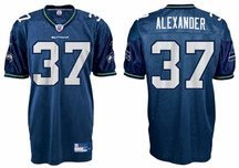 Shaun Alexander Seahawks Blue Reebok Authentic Jersey