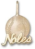 Florida State Seminoles Solid 10K Gold ''NOLES'' Baseball Pendant