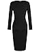 OUGES Womens Long Sleeve Unique Key-Hole Bodycon Dress