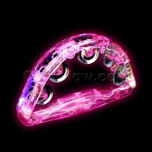 Fun Central G702 LED Light Up Tambourine 8 Inch - Pink