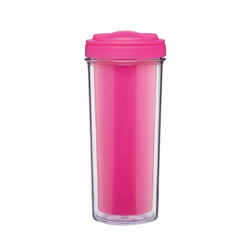 VISTA - Double Wall Acrylic Tumbler - Customizable Removable Insert - 15oz. Capacity - Fuchsia