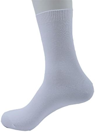 CGF Men's Combed Cotton Flat Crew Sock 6Pairs White