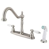 HERITAGE 8 CENTER KIT FCT,SN, PORCELAIN LEVER HDL W/PLT-Satin Nickel Finish