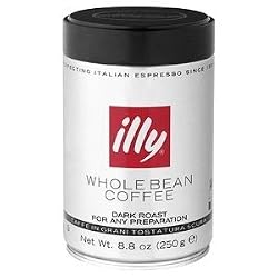 illy Caffe Scuro Whole Bean Coffee (Dark Roast, Black Top), 8.8-Ounce
