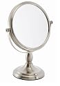 Stylish Brushed Nickel Make Up/ Shaving Mirror With 5x  Magnification and True View