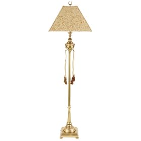 Scepter Cafe Shade Antique Brass Floor Lamp