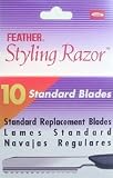 FEATHER Styling Razor Standard Blades (Quantity:10 Blades)