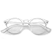 zeroUV Retro Keyhole Nose Bridge Clear Lens P3 Round Glasses 46mm (Clear/Clear)