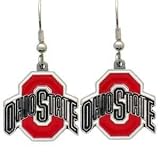 Ohio State Buckeyes Dangle Earrings Sculpted Pewter