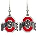 Ohio State Buckeyes Dangle Earrings Sculpted Pewter