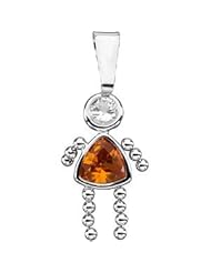 Genuine IceCarats Designer Jewelry Gift 14K White Gold Girl Pen W/Cz & Tri Imi Birhts. November Girl Pendant With Imitation Birthstone Girl Pen W/Cz & Tri Imi Birhts In 14K White Gold