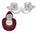 Western Crystal COWBOY HATS EARRINGS in Burgandy Cowboy Hat Gift Box!